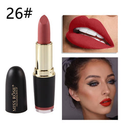 New MISS ROSE Lipstick Matte Waterproof Velvet Lip Stick 18 Colors Sexy Red Brown Pigments Makeup Matte Lipsticks Beauty Lips