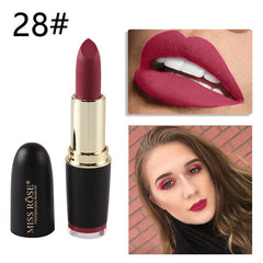 New MISS ROSE Lipstick Matte Waterproof Velvet Lip Stick 18 Colors Sexy Red Brown Pigments Makeup Matte Lipsticks Beauty Lips