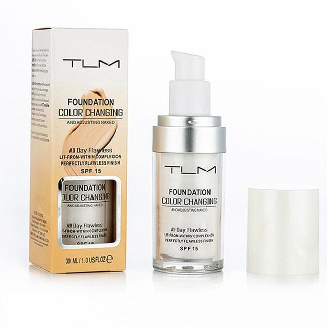 New arrival TLM Color Changing Liquid Foundation 30ml Makeup intelligent pepair skin whitening concealer waterproof drop ship