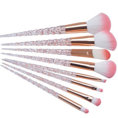 8pcs Red Glitter Diamond Brush Crystal Makeup Brushes Set Foundation Blending Power Eyeshadow Brush Cosmetic Beauty Make Up Tool