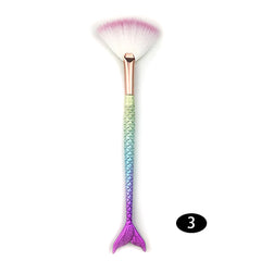 6PCS Mermaid Makeup Brushes Set Eyeshadow Eyeliner Blush Blending Contour Foundation Cosmetic Beauty Make Up Brush Tools Kit