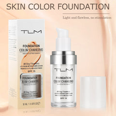 TLM 30ml Color Changing Liquid Foundation Oil-control Concealer Cream  Hydrating Long Lasting Makeup Foundation TSLM1