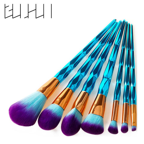 4/7/10Pcs Diamond Makeup Brushes Set Foundation Blending Powder Eyeshadow Contour Concealer Blush Cosmetic Beauty Make Up Tools