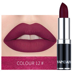 HANDAIYAN 12 Colors Velvet Matte Lipstick Waterproof Pigment Lipstick Long Lasting Lipstick Never Fade Lip Stick Makeup TSLM2