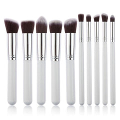 10 Pcs Silver/Golden Makeup Brushes Set Cosmetics Foundation