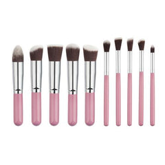 10 Pcs Silver/Golden Makeup Brushes Set Cosmetics Foundation