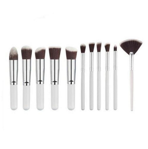 10 Pcs Silver/Golden Makeup Brushes Set Cosmetics Foundation