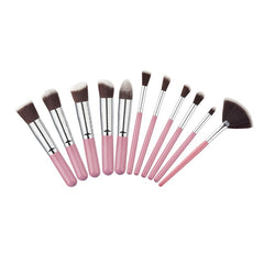 10 Pcs Silver/Golden Makeup Brushes Set Cosmetics Foundation