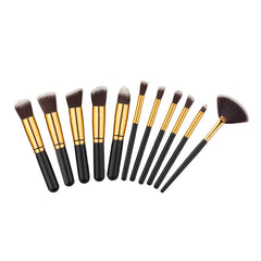 10 Pcs Silver/Golden Makeup Brushes Set Cosmetics Foundation