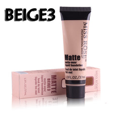 MISS ROSE Professional Base Matte Liquid Foundation Makeup Waterproof Face Concealer Foundation Cosmetics Repair Face Make Up