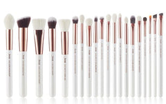 Jessup brushes Pearl White/Rose Gold Makeup brushes set Professional Beauty Make up brush Natural hair Foundation Powder Blushes