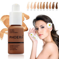 PHOERA Foundation Cream Mineral Whitening Long Wear Oil Control Concealer Liquid Foundation Soft Matte Facial Base Cream TSLM1