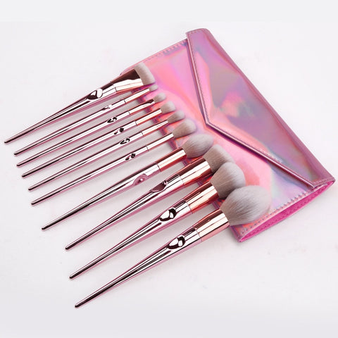 New Arrival Brushes 10pcs Pink Makeup Brushes Sets Make Up Brush Cosmetic Beauty Blush Powder Foundation Concealer Brushes set