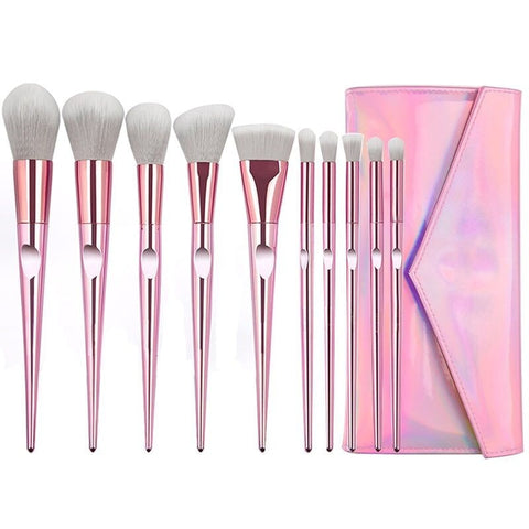 New Arrival Brushes 10pcs Pink Makeup Brushes Sets Make Up Brush Cosmetic Beauty Blush Powder Foundation Concealer Brushes set