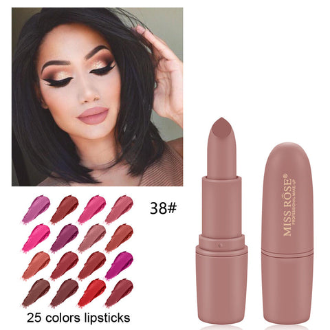 MISS ROSE Lipstick Matte  Waterproof Nutritious 25 Colors Easy to Wear Lipstick Long Lasting Lips Makeup kyliejenner lipstick