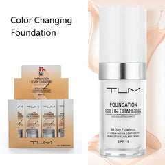 TLM 30ML Magic Color Changing Liquid Foundation Makeup Base Nude Face Cover Concealer Long Lasting Makeup Skin Tone Foundation