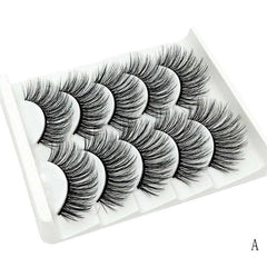 5Pair Mink Hair False Eyelashes Natural Cross False Eyelashes Long Messy