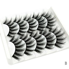 5Pair Mink Hair False Eyelashes Natural Cross False Eyelashes Long Messy