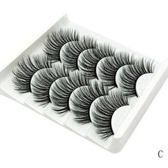 5Pair Mink Hair False Eyelashes Natural Cross False Eyelashes Long Messy