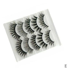 5Pair Mink Hair False Eyelashes Natural Cross False Eyelashes Long Messy