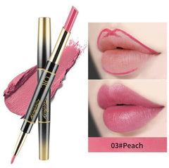 14 Color Double-end Matte Lipstick Waterproof Lipliner Long Lasting Moisturizer Velvet Glossy Lip Liner Stick Pencil maquiagem