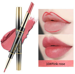 14 Color Double-end Matte Lipstick Waterproof Lipliner Long Lasting Moisturizer Velvet Glossy Lip Liner Stick Pencil maquiagem