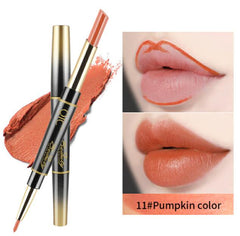 14 Color Double-end Matte Lipstick Waterproof Lipliner Long Lasting Moisturizer Velvet Glossy Lip Liner Stick Pencil maquiagem