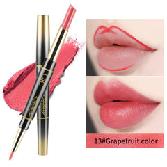 14 Color Double-end Matte Lipstick Waterproof Lipliner Long Lasting Moisturizer Velvet Glossy Lip Liner Stick Pencil maquiagem